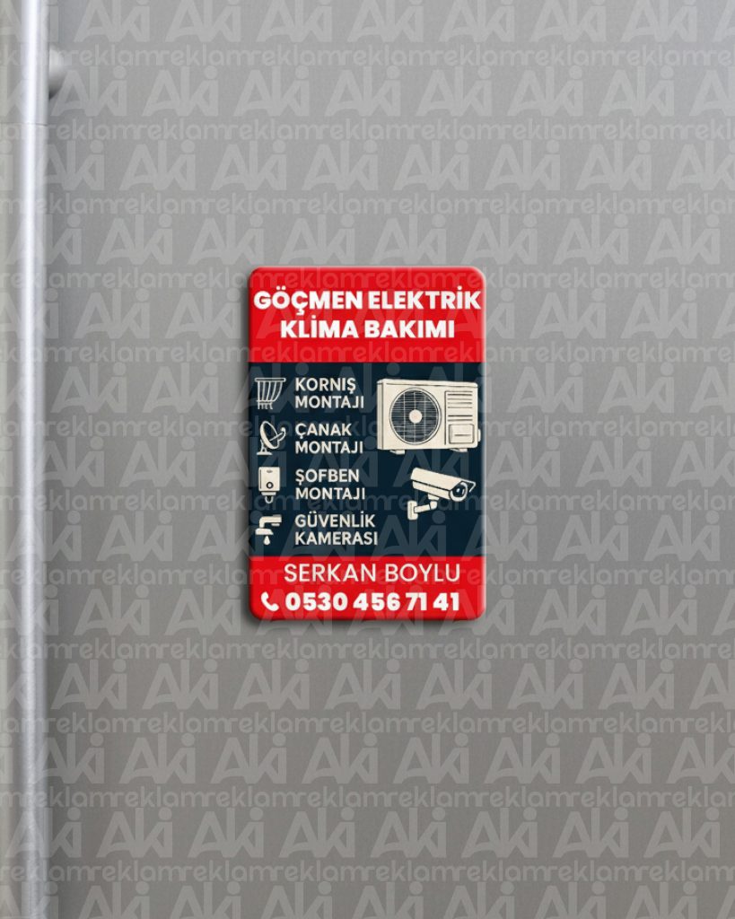göçmen elektrik klima bakım magnet baskı mockup paylaşım